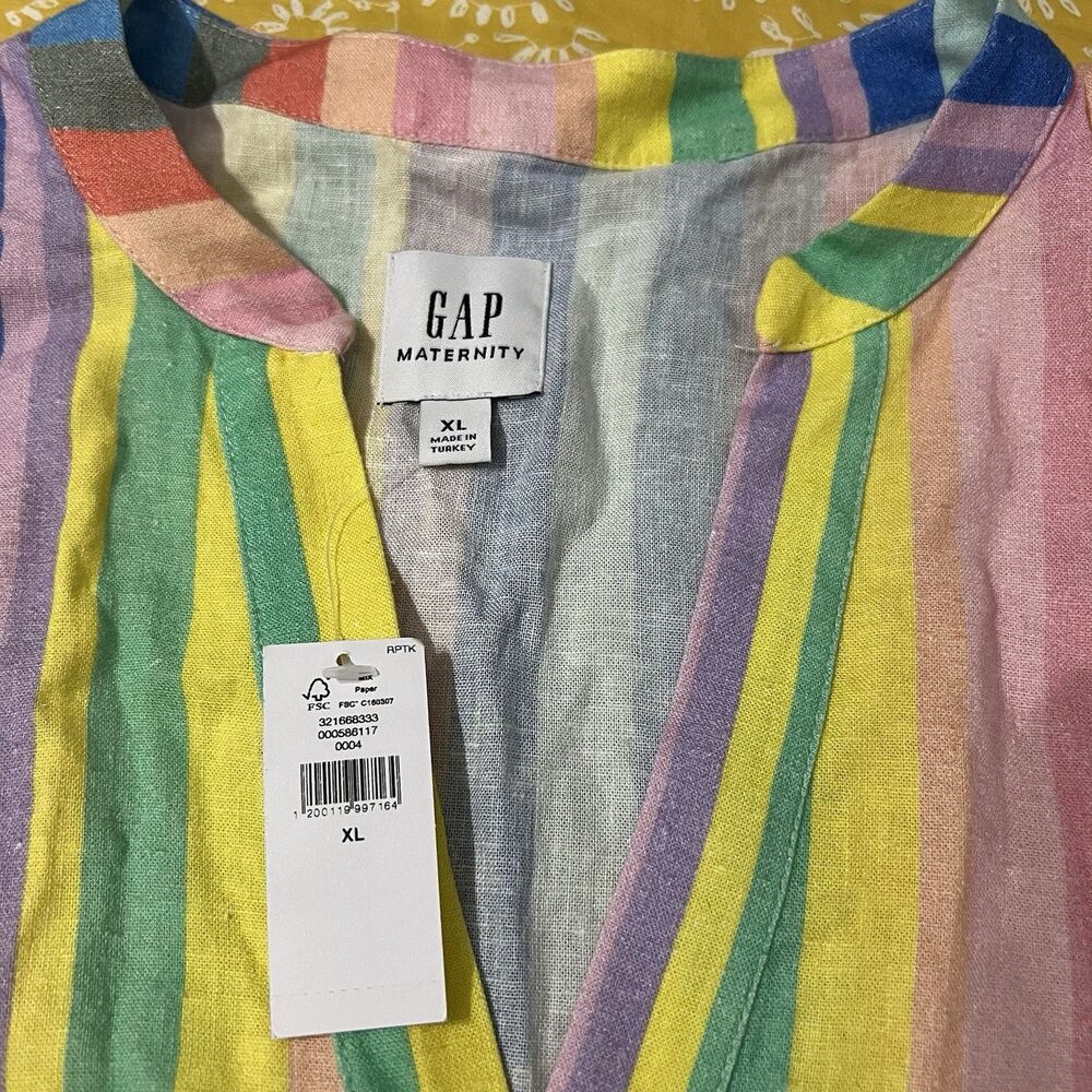 GAP Maternity Multi-Colored Button-Up Long Sleeve… - image 5